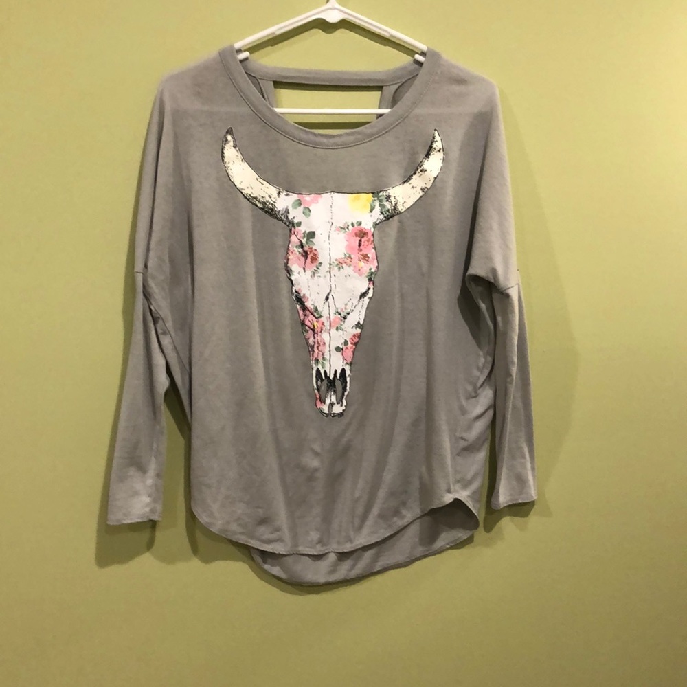 Chaser brand 3/4 sleeve longhorn tee